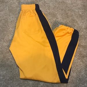 Retro Mustard Yellow and Blue Track Pants